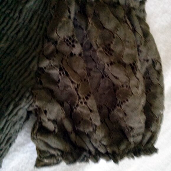 Anna-Kaci Women's Boho Lace Sleeve Smocked Maxi Dress, Olive Green, M - Picture 6 of 16